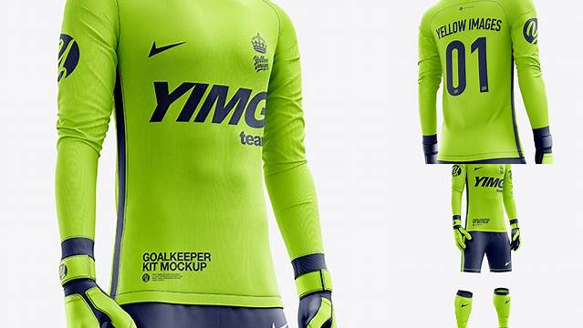 7470+ Men’s Full Soccer Goalkeeper Kit PSD Mockup Hero Shot Easy-to-Use PSD Template