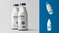 7477+ 1L Plastic Milk Bottle Mock-Up Smart Layer Mockup Free