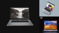 7478+ Apple MacBook Silver PSD Mockup Front View Professional Quality PSD Freebie