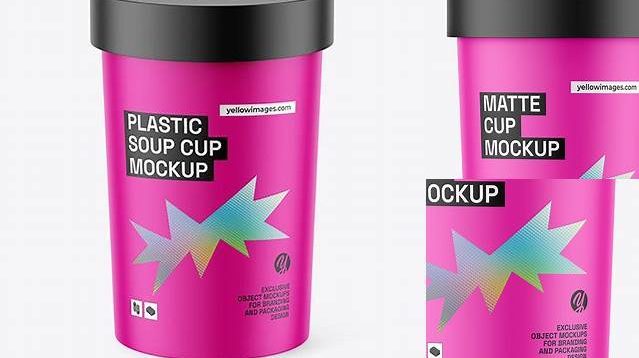 7486+ Matte Soup Cup PSD Mockup Include TIFF