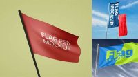 7488+ Flag PSD Mockup Unique and Creative Free PSD File