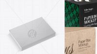 7491+ Matte Paper Box PSD Mockup Half Side VIew High Angle Shot Editable Photoshop File