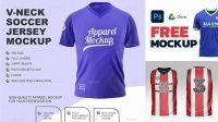 7491+ V Neck Jersey Mockup Free Easy Editable