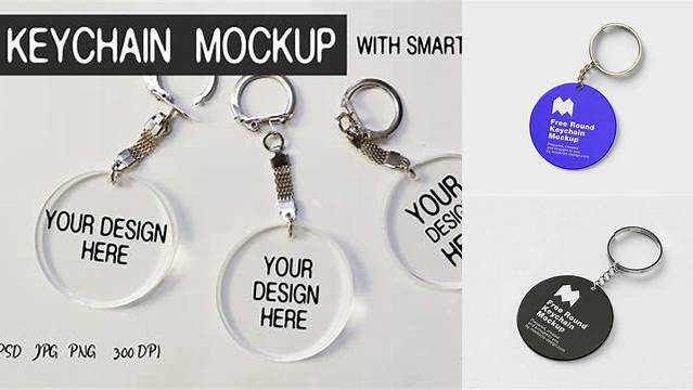 7492+ Acrylic Keychain Mockup Free Digital Download