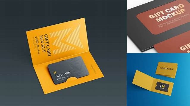 7492+ Metallic Gift Card PSD Mockup Professional PSD Mockup