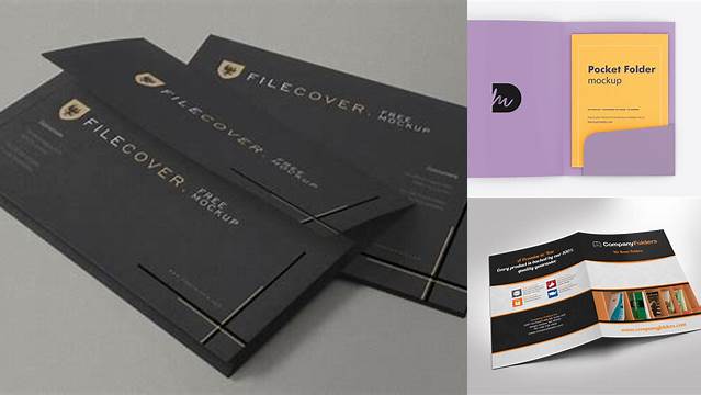 7496+ Pocket Folder Mockup Editable Graphic Free PSD