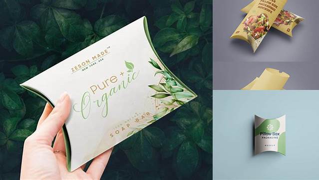 7498+ Pillow Box Packaging Mockup Free Download Photoshop Freebie