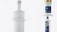 7499+ 500ml Square Frosted Glass Vodka Bottle PSD Mockup Free PSD for Creatives