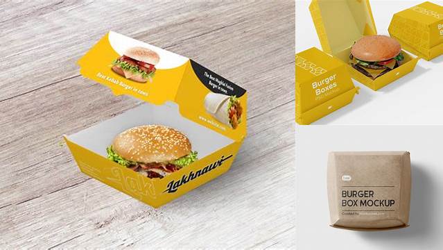 7499+ Burger Box PSD Mockup Top View For Free Download