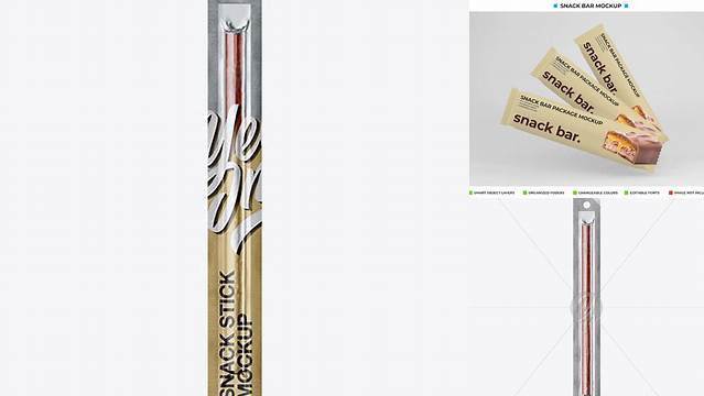 7505+ Snack Stick with Metallic Film PSD Mockup Creative Design Mockup