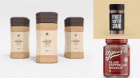 7511+ Frosted Jar With Instant Coffee PSD Mockup Elegant Free Template