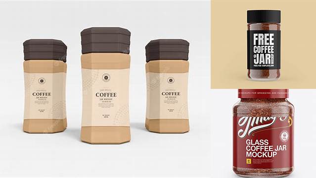 7511+ Frosted Jar With Instant Coffee PSD Mockup Elegant Free Template