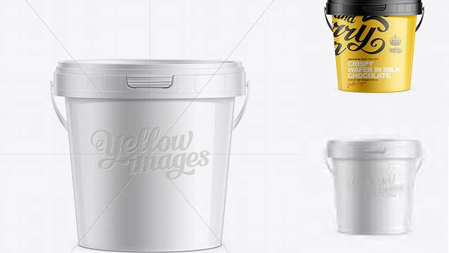 7513+ 400g Plastic Bucket with Handle and Tamper Evident Lid PSD Mockup Free Downloadable PSD