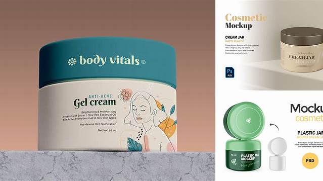 7513+ Body Cream Jar PSD Mockup Elegant Design Mockup PSD