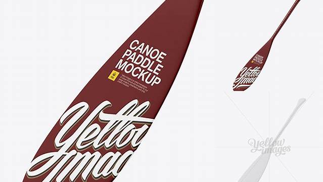 7513+ Matte Small Canoe Paddle PSD Mockup Half Side View Editable Photoshop Free Mockup