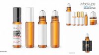 7514+ Amber Glass Roller Bottle PSD Mockup Free Creative Design