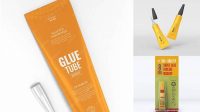 7514+ Super Glue Metal Tube Package PSD Mockup Front View Exclusive Free Photoshop Mockup