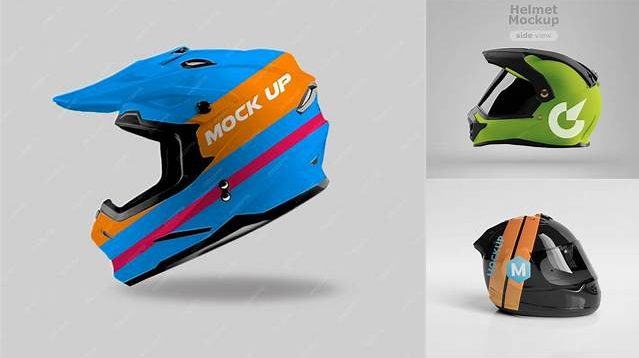 7515+ Motocross Helmet PSD Mockup Side View Unique High-Resolution Design Freebie