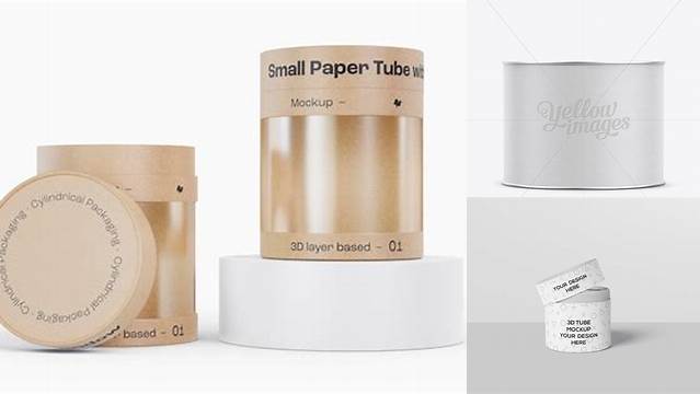 7516+ Small Paper Tube Front View Advanced Photoshop Design Free