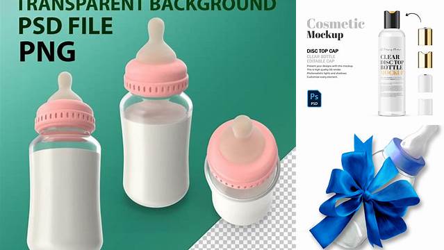 7517+ Glossy Baby Bottle PSD Mockup High-End Professional PSD Resources