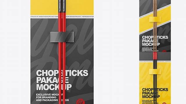 7519+ Chopsticks in Matte Pack High-End Layered Mockup Free