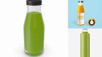 7519+ Green Glass Juice Bottle PSD Mockup Smart Object Free Photoshop File