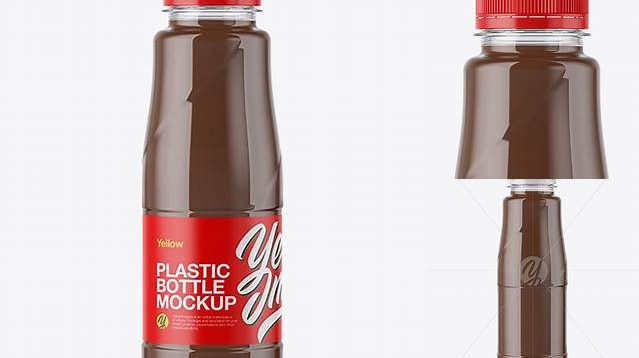 752+ 360ml Plastic Bottle with Chocolate Cocktail PSD Mockup Free PSD for Designers