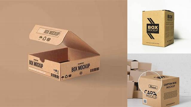 752+ Carton Box PSD Mockup Halfside View Download Now High-Quality PSD Template