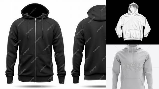 7520+ Half-Zip Hoodie PSD Mockup Front View Elegant Photoshop Mockup