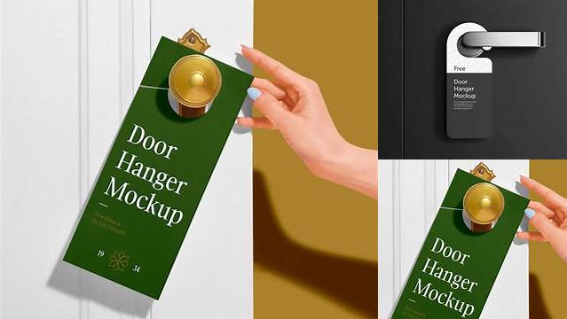 7529+ Door Hanger PSD Mockup High-Quality Editable PSD