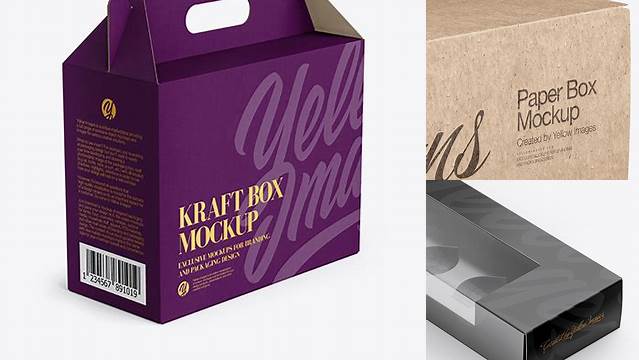 7535+ Opened Textured Box PSD Mockup Half Side View High-Angle Shot Exclusive Free Photoshop Mockup