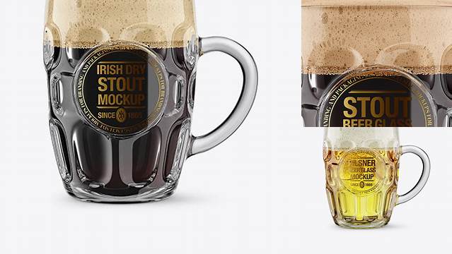 7536+ Britannia Glass With Stout Beer PSD Mockup Fully Editable PSD Template