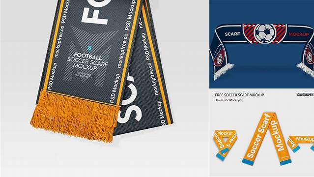 7536+ Soccer Scarf Mockup Photoshop Freebie