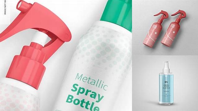 7537+ Metallic Spray Bottle With Transparent ?ap PSD Mockup High-Quality Design Free PSD