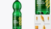 7540+ 1.5L Green Plastic Drink Bottle PSD Mockup Modern Free PSD Template