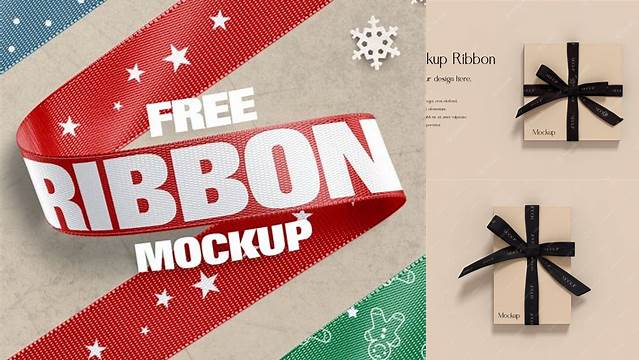 7540+ Ribbon Mockup Free Download Editable Photoshop File