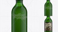 7542+ 250ml Stubby Green Bottle For Carbonated Beverages PSD Mockup High-Quality PSD Files