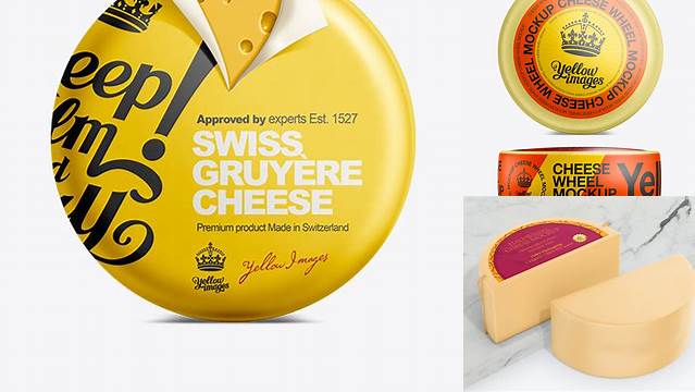 7544+ Cheese Wheel PSD Mockup Download Customizable PSD