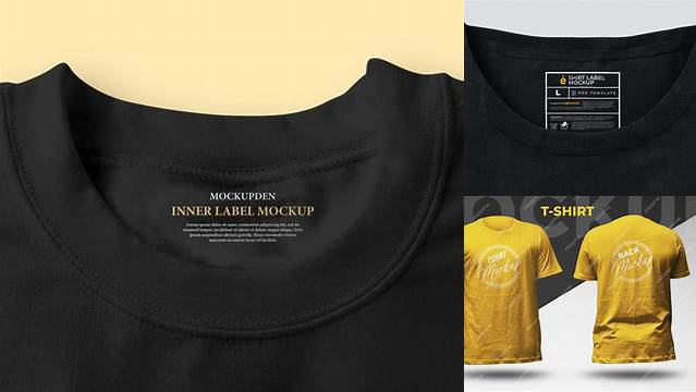 7549+ T-Shirt With Label PSD Mockup Top View Versatile and Elegant PSD File