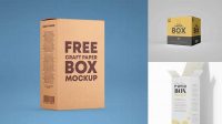 7550+ Paper Box PSD Mockup Front View High Angle Shot Exclusive Digital PSD Resource