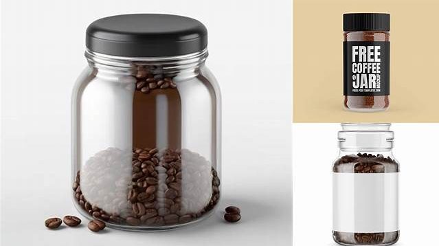 7553+ Coffee Beans Glass Jar PSD Mockup Creative Layered Design File