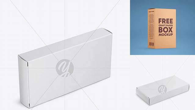 7553+ Paper Box PSD Mockup Halfside View High-Angle Shot Exclusive Editable PSD File