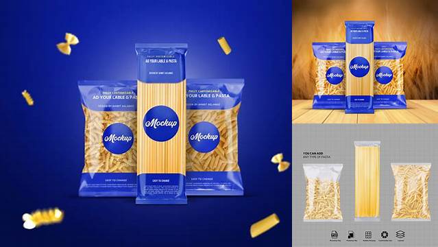 7553+ Pasta Bag Mockup Free Include TIFF