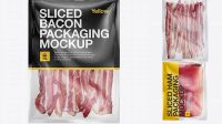 7555+ Plastic Vacuum Bag with Bacon PSD Mockup Exclusive PSD Design Freebie