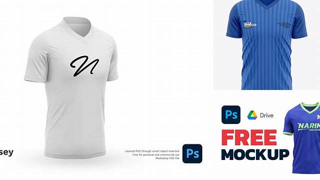 7561+ V-neck Jersey Mockup Free Best for Showcase