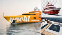 7561+ Yacht Mockup High-Quality PSD Files