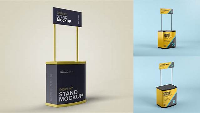 7563+ Promo Stand PSD Mockup Front View Custom Mockup Graphic Design