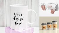 7567+ Coffee Cup With Holder Medium Smart Object PSD Template