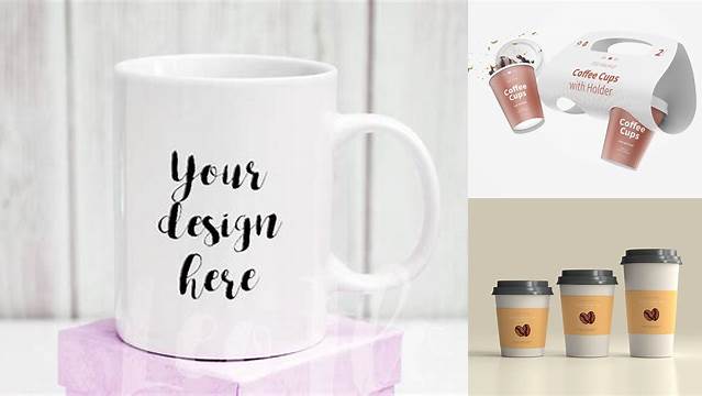 7567+ Coffee Cup With Holder Medium Smart Object PSD Template