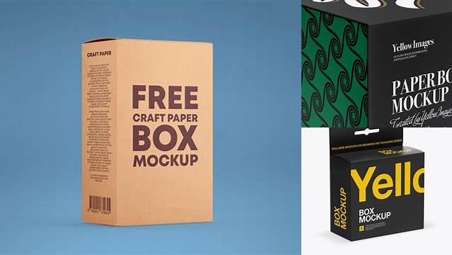 7569+ Matte Paper Box with Label PSD Mockup Half Side View High-Angle Shot Modern and Unique Freebie PSD